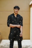 Black Dragon Fly Embroidered Work Men's Kurta with Pajama