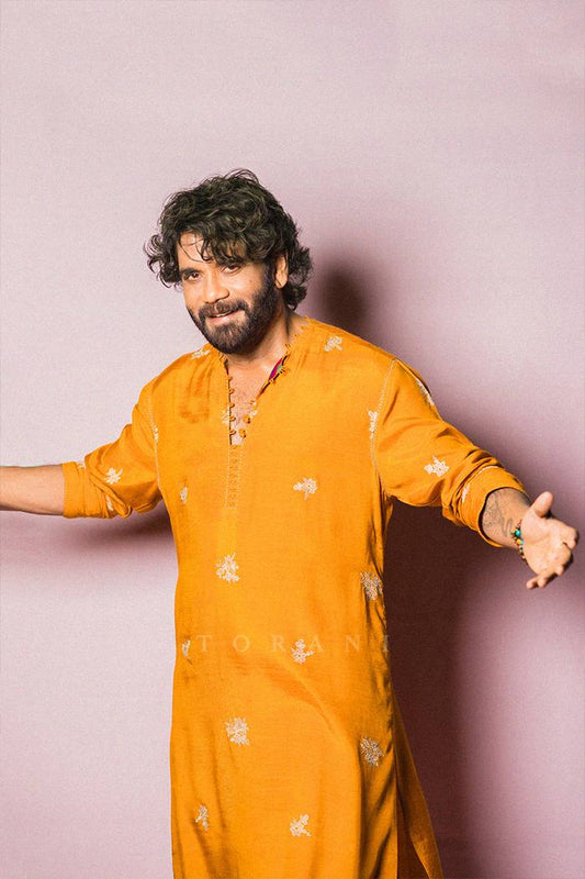 NAGARJUNA RAO IN NARANGI AFSAL KURTA WITH PAJAMA SET FOR MEN