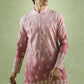 PINK COTTTON EMBROIDERY FLORAL THREAD SHADED KURTA PAJAMA SRT FOR MEN'S