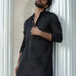 BLACK HEND WORK MOTIF EMBROIDERED KURTA WITH PAJAMA