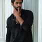 BLACK HEND WORK MOTIF EMBROIDERED KURTA WITH PAJAMA