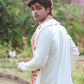 WHITE SILK KURTA SET WITH  DUPATTA