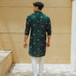 Green Dragon Fly Embroidered Work Men's Kurta with Pajama