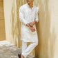 White Dragon Fly Embroidered Work Men's Kurta with Pajama