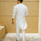 White Dragon Fly Embroidered Work Men's Kurta with Pajama