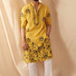 MUSTARD PARROT CHANDERI KURTA PAJAMA SET FOR MENS