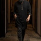 Black Hand Embroidered Kurta With Pants