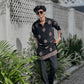 STYLISH BLACK ZIPPER N EMBROIDERED WORK KURTA WITH PAJAMA