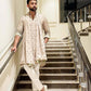 BEIGE MOTIF EMBROIDERED  WORK KURTA, PAJAMA AND DUPATTA SET FOR MEN'S