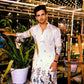 TREE N PEACOCK DAMAN  PRINTED WORK KURTA PAJAMA SET FOR MEN'S