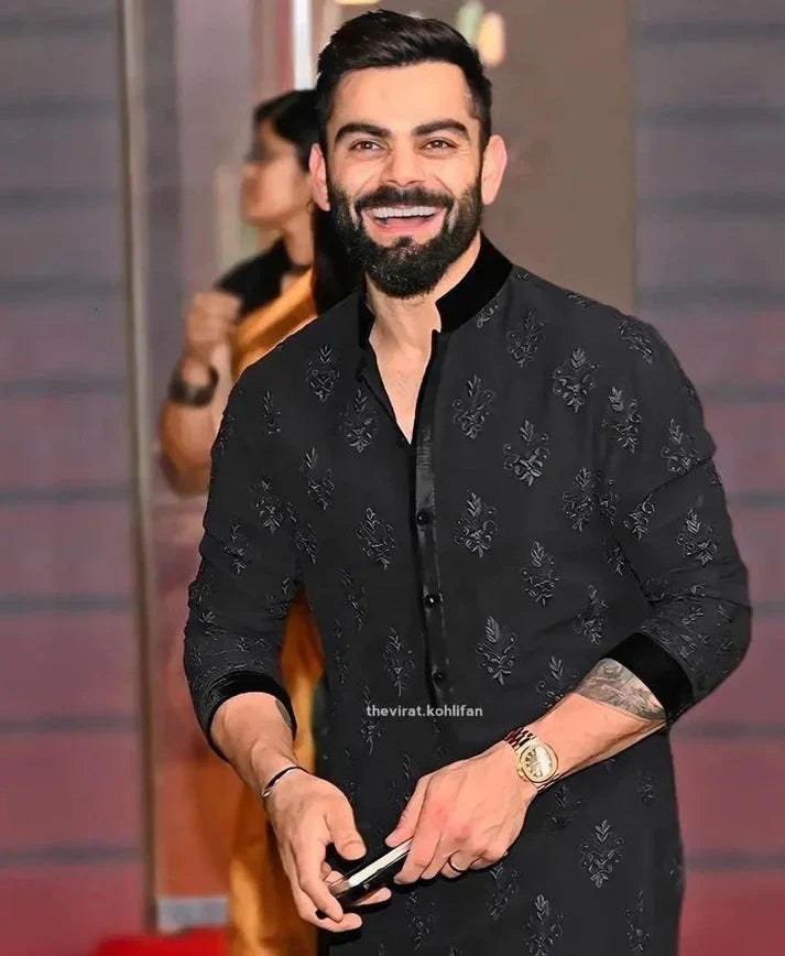VK Embroidered Men's Kurta with Pajama