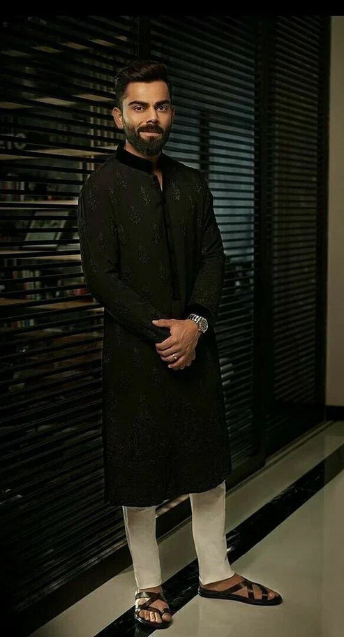 VK Embroidered Men's Kurta with Pajama