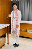 Regal White Silk Kurta Set With Dupatta