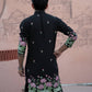BLACK PINK LOTUS HEAVY FLORAL EMBROIDERED KURTA WITH PAJAMA