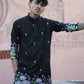 BLACK PURPLE LOTUS HEAVY FLORAL EMBROIDERED KURTA WITH PAJAMA
