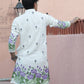 WHITE  PURPLE LOTUS HEAVY FLORAL EMBROIDERED KURTA WITH PAJAMA