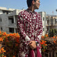 MARRON KURTA WITH WHITE THREAD WORK