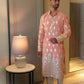 BABY PINK FOIL EMBROIDERRED KURTA PAJAMA SET FOR MEN'S