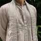 BLUSH PINK EMBROIDERRED KURTA PAJAMA WITH DUPATTA SET  FOR MEN'S