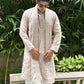 BLUSH PINK EMBROIDERRED KURTA PAJAMA WITH DUPATTA SET  FOR MEN'S