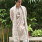 BLUSH PINK EMBROIDERRED KURTA PAJAMA WITH DUPATTA SET  FOR MEN'S