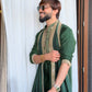 REGAL GREEN SILK EMBRODRED KURTA WITH DUPATTA SET