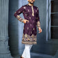 PURPLE MULTI THREAD EMBROIDERY DEER PATTERN DAAMAN CONCEPT KURTA