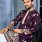 PURPLE MULTI THREAD EMBROIDERY DEER PATTERN DAAMAN CONCEPT KURTA