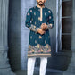 RAMA BLUE  MULTI THREAD EMBROIDERY DEER PATTERN DAAMAN CONCEPT KURTA