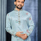 SKY BLUE  MULTI THREAD EMBROIDERY DEER PATTERN DAAMAN CONCEPT KURTA