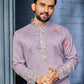 LIGHT  PURPLE MULTI THREAD EMBROIDERY DEER PATTERN DAAMAN CONCEPT KURTA
