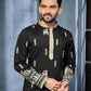 BLACK MULTI THREAD EMBROIDERY DEER PATTERN DAAMAN CONCEPT KURTA