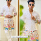 WHITE COW N BUTTI EMBRODERD WORK KURTA SET