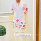 WHITE COW WITH LOTUS PRINTED KURTA SET